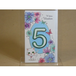 Kartka urodzinowa 5 lat - ,,Astro'' 11 x 19 cm.